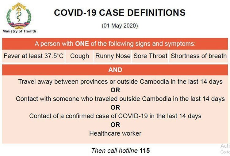 COVID19 Case Definitions ក្រសួងព័ត៌មាន